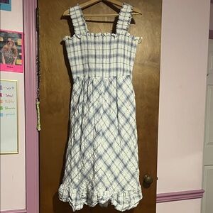 Eliza J Dress in Blue and White Plaid